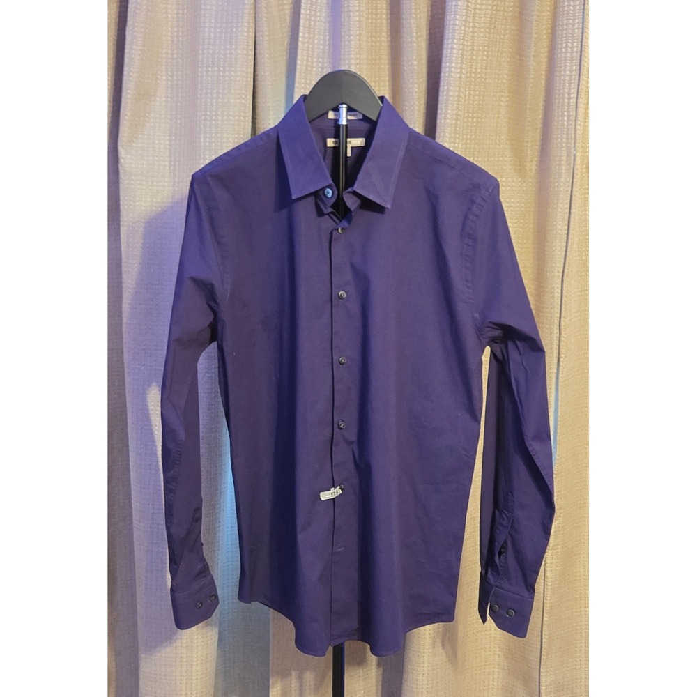 Express Extra Slim Fit Button Up Shirt Mens Size Large Purple